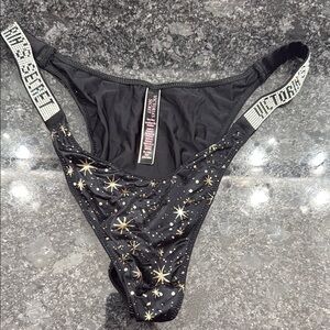 Victoria's Secret Black Star Print Brazilian panty